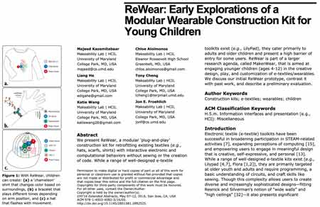 ReWear: Early Explorations of a Modular Wearable Construction Kit for Young Children